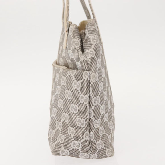 GUCCI GG Canvas Tote Bag Gray 002 1075 Auth 148402