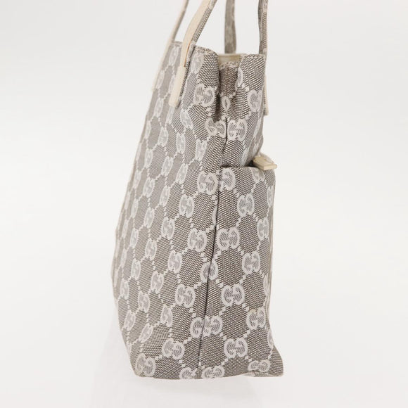 GUCCI GG Canvas Tote Bag Gray 002 1075 Auth 148402