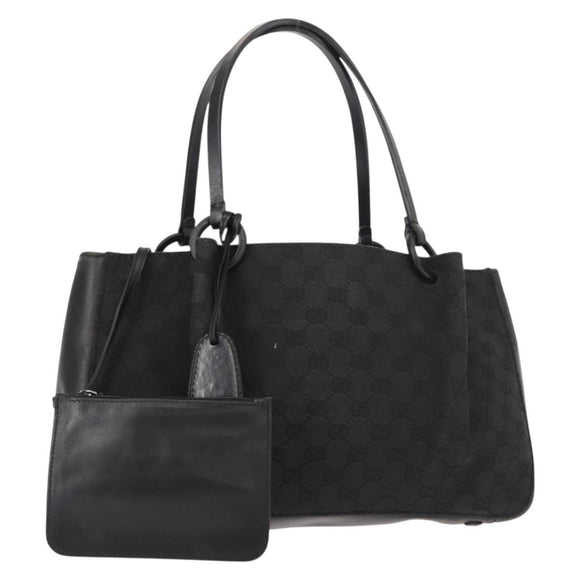 GUCCI GG Canvas Tote Bag Black 94898 Auth 148408