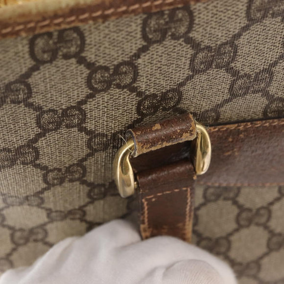 GUCCI GG Supreme Tote Bag PVC Beige Gold 002 39 6130 9411 Auth 148410