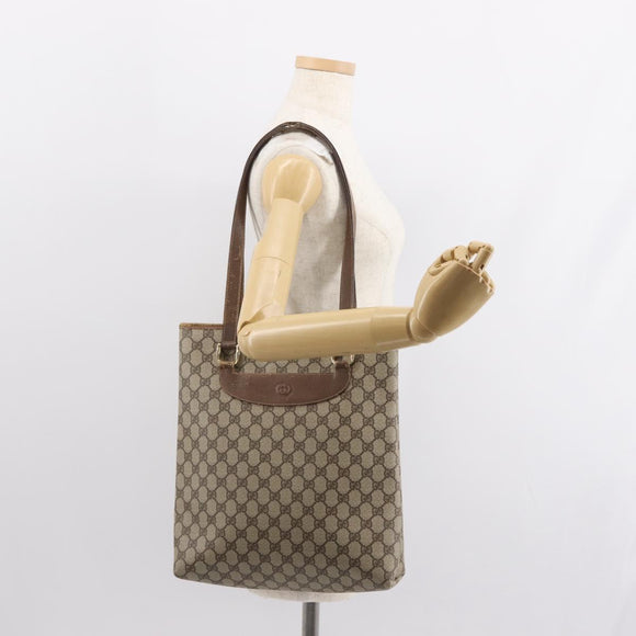 GUCCI GG Supreme Tote Bag PVC Beige Gold 002 39 6130 9411 Auth 148410