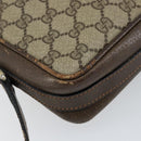 GUCCI GG Supreme Web Sherry Line Shoulder Bag PVC Beige Gold Red Auth 148413-16