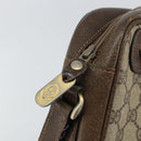 GUCCI GG Supreme Web Sherry Line Shoulder Bag PVC Beige Gold Red Auth 148413-17