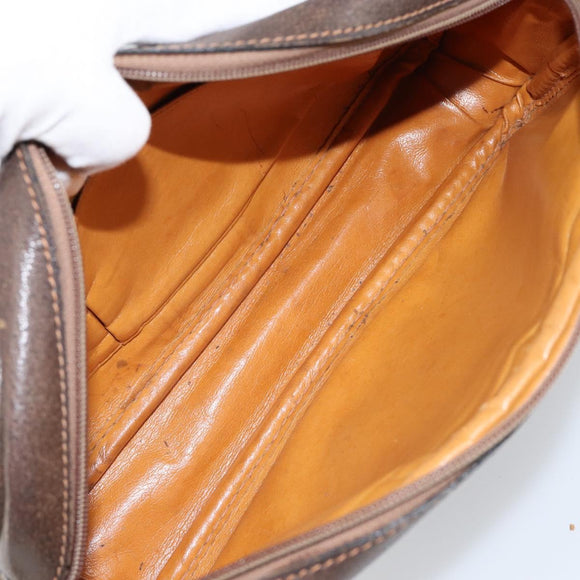 GUCCI GG Supreme Web Sherry Line Shoulder Bag PVC Beige Gold Red Auth 148413