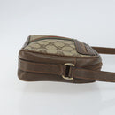 GUCCI GG Supreme Web Sherry Line Shoulder Bag PVC Beige Gold Red Auth 148413-3