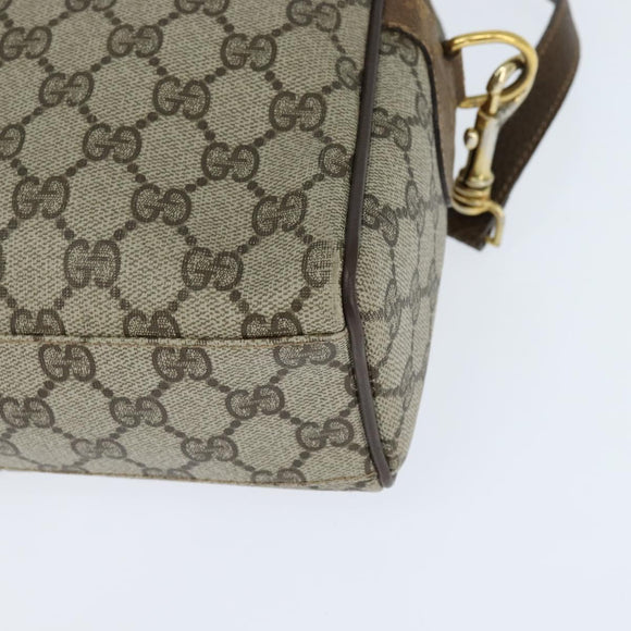 GUCCI GG Supreme Web Sherry Line Hand Bag PVC 2way Beige 67 02 3839 Auth 148415