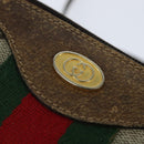 GUCCI GG Supreme Web Sherry Line Hand Bag PVC 2way Beige 67 02 3839 Auth 148415-16