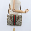 GUCCI GG Supreme Web Sherry Line Hand Bag PVC 2way Beige 67 02 3839 Auth 148415-23