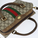 GUCCI GG Supreme Web Sherry Line Hand Bag PVC 2way Beige 67 02 3839 Auth 148415-6