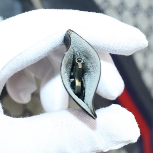 GUCCI GG Canvas Sherry Line Hand Bag Navy Gold Red Auth 148418