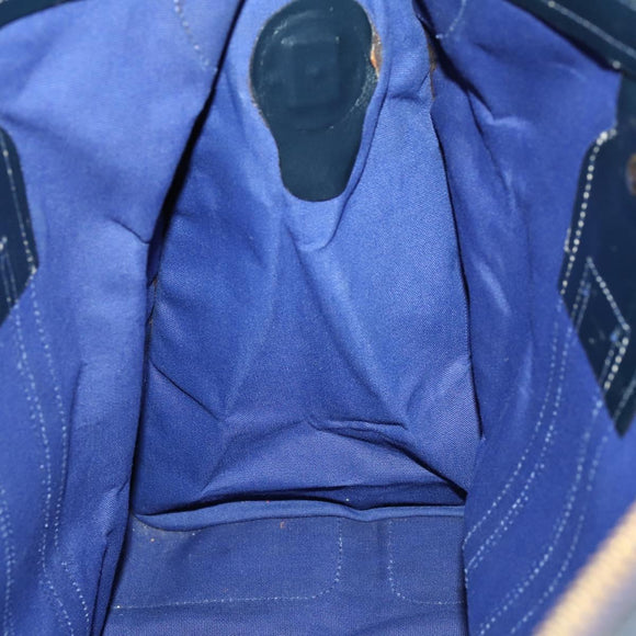 GUCCI GG Canvas Sherry Line Hand Bag Navy Gold Red Auth 148418