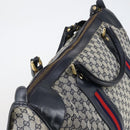 GUCCI GG Canvas Sherry Line Hand Bag Navy Gold Red Auth 148418-6