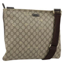 GUCCI GG Supreme Shoulder Bag PVC Beige Gold 201446 Auth 148419-1