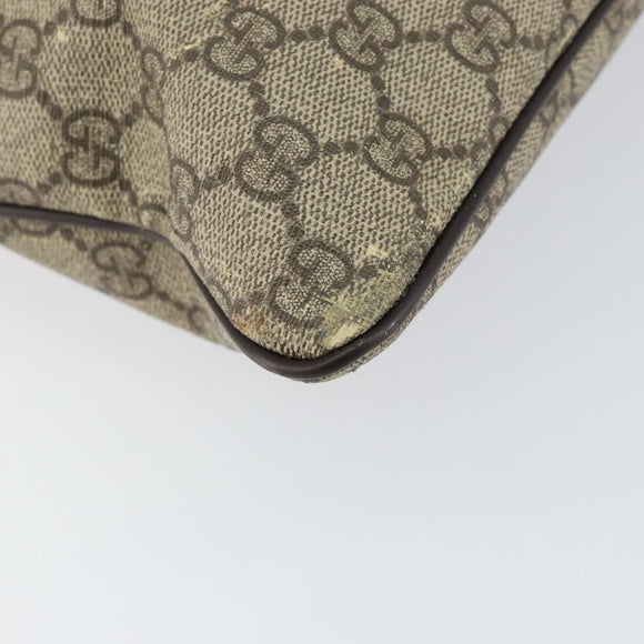 GUCCI GG Supreme Shoulder Bag PVC Beige Gold 201446 Auth 148419