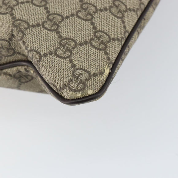GUCCI GG Supreme Shoulder Bag PVC Beige Gold 201446 Auth 148419