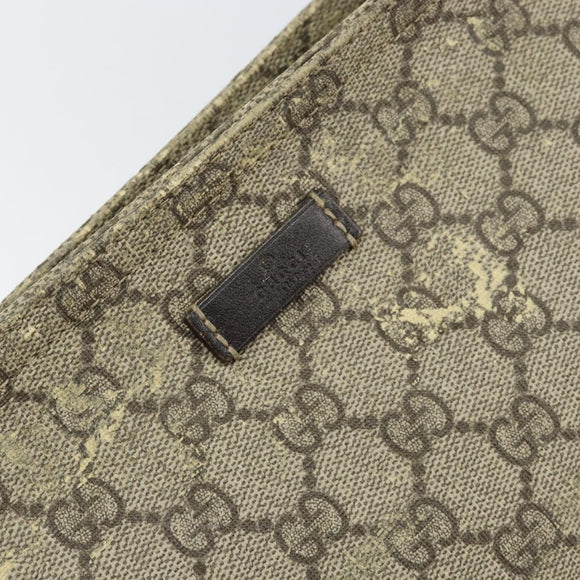 GUCCI GG Supreme Shoulder Bag PVC Beige Gold 201446 Auth 148419