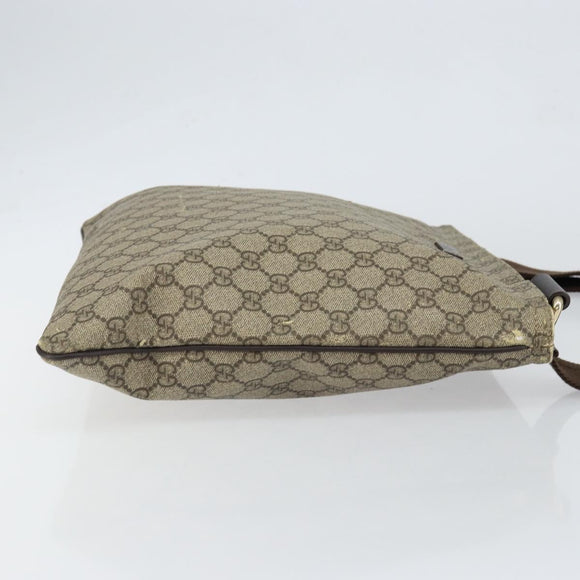 GUCCI GG Supreme Shoulder Bag PVC Beige Gold 201446 Auth 148419