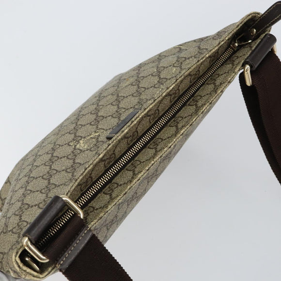 GUCCI GG Supreme Shoulder Bag PVC Beige Gold 201446 Auth 148419