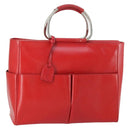 GUCCI Hand Bag Leather Red Auth 148420-1