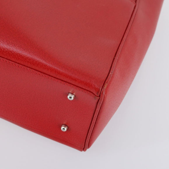 GUCCI Hand Bag Leather Red Auth 148420
