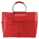 GUCCI Hand Bag Leather Red Auth 148420-13