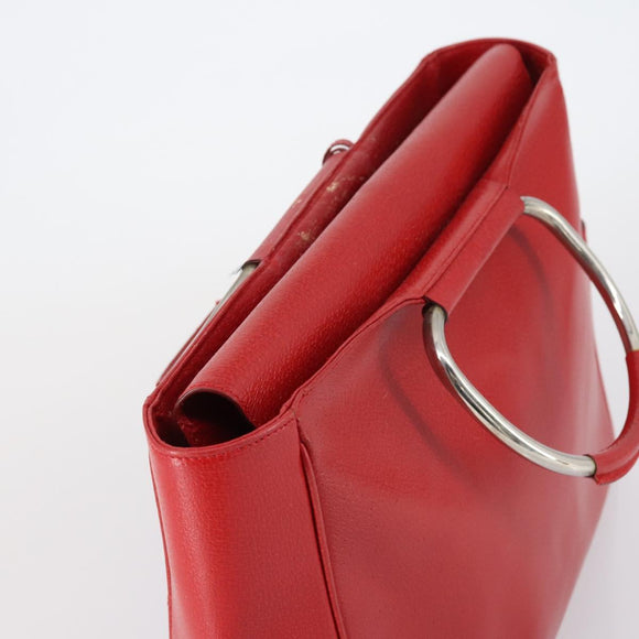 GUCCI Hand Bag Leather Red Auth 148420