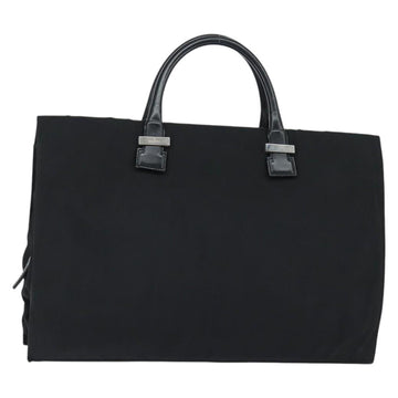 GUCCI Hand Bag Nylon Black Silver Auth 148421
