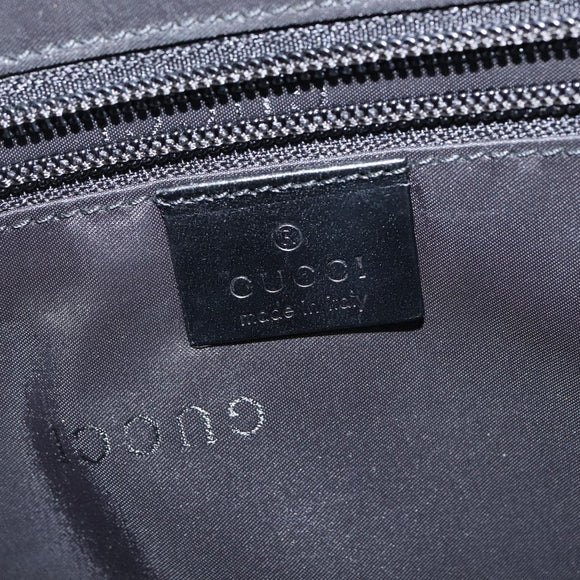 GUCCI Hand Bag Nylon Black Silver Auth 148421