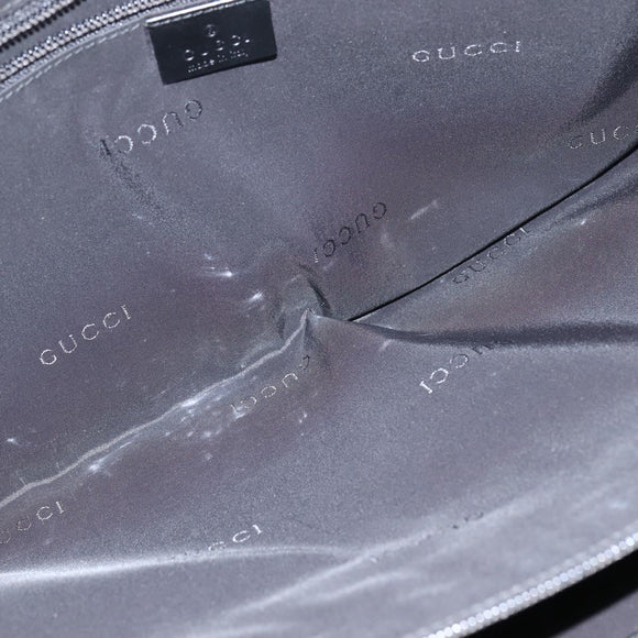 GUCCI Hand Bag Nylon Black Silver Auth 148421