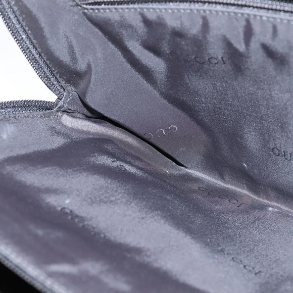 GUCCI Hand Bag Nylon Black Silver Auth 148421