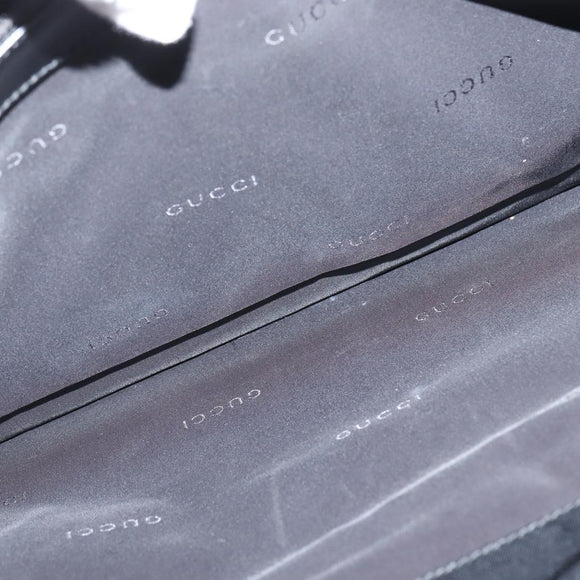 GUCCI Hand Bag Nylon Black Silver Auth 148421