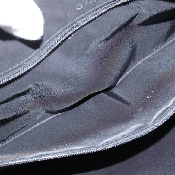 GUCCI Hand Bag Nylon Black Silver Auth 148421