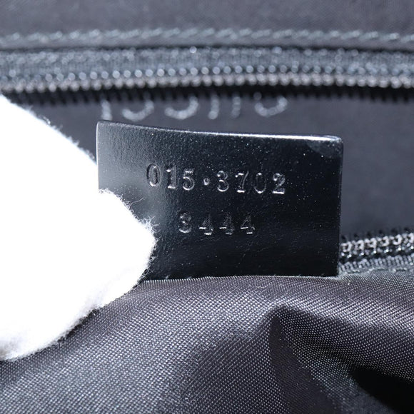 GUCCI Hand Bag Nylon Black Silver Auth 148421
