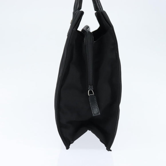 GUCCI Hand Bag Nylon Black Silver Auth 148421