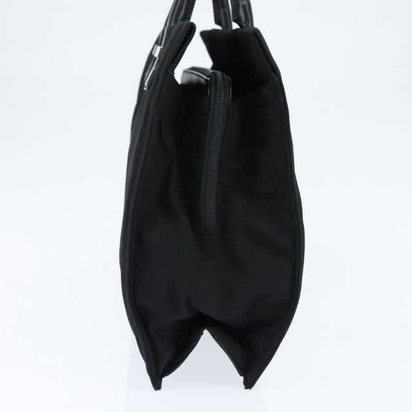 GUCCI Hand Bag Nylon Black Silver Auth 148421