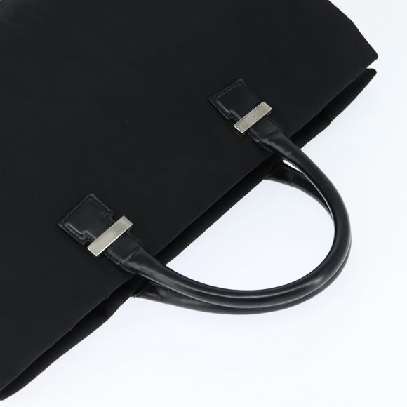 GUCCI Hand Bag Nylon Black Silver Auth 148421