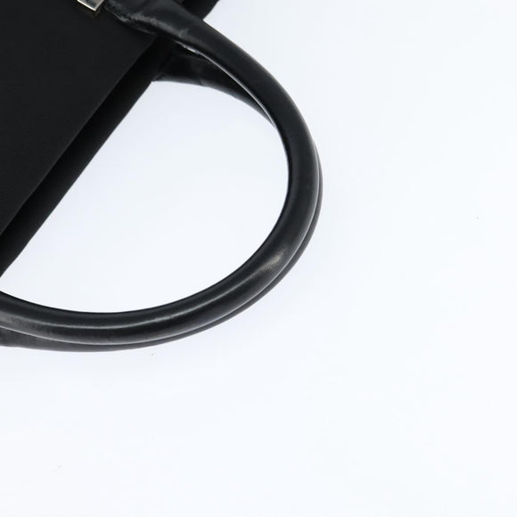 GUCCI Hand Bag Nylon Black Silver Auth 148421