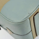 PRADA Boston Bag Canvas Beige Silver Auth 148422-16