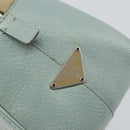 PRADA Boston Bag Canvas Beige Silver Auth 148422-17