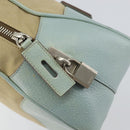 PRADA Boston Bag Canvas Beige Silver Auth 148422-18