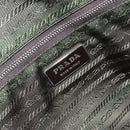 PRADA Boston Bag Canvas Beige Silver Auth 148422-21