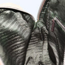 PRADA Boston Bag Canvas Beige Silver Auth 148422-23