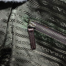 PRADA Boston Bag Canvas Beige Silver Auth 148422-24