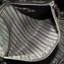 PRADA Boston Bag Canvas Beige Silver Auth 148422-25