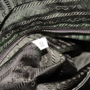 PRADA Boston Bag Canvas Beige Silver Auth 148422-12