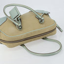 PRADA Boston Bag Canvas Beige Silver Auth 148422-6