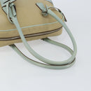 PRADA Boston Bag Canvas Beige Silver Auth 148422-7
