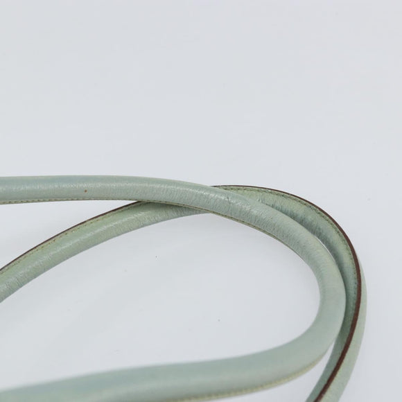 PRADA Boston Bag Canvas Beige Silver Auth 148422