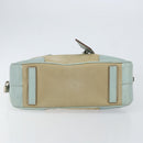 PRADA Boston Bag Canvas Beige Silver Auth 148422-5