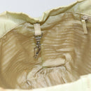 PRADA Hand Bag Nylon Ivory Silver Auth 148423-22